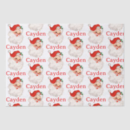  Santa Red Christmas Persoonlijke naam Tissuepapier