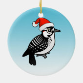 Santa Red-cockaded Woodpecker Kerstmis Keramisch Ornament (Achterkant)