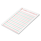Santa Red en de groene kerstlijst personaliseren Notitieblok (Schuin)