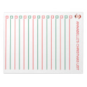 Santa Red en de groene kerstlijst personaliseren Notitieblok (Voorkant)