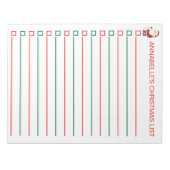 Santa Red en de groene kerstlijst personaliseren Notitieblok (Voorkant)