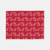  Santa Red feestelijke Jolly Classic Retro Fleece Deken (Voorkant (Horizontaal))