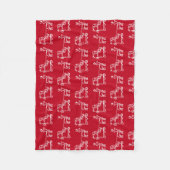  Santa Red feestelijke Jolly Classic Retro Fleece Deken (Voorkant)