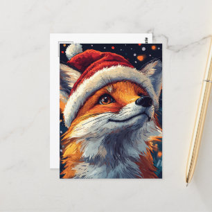 Santa Red Fox Briefkaart