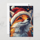 Santa Red Fox Briefkaart (Voorkant / Achterkant)
