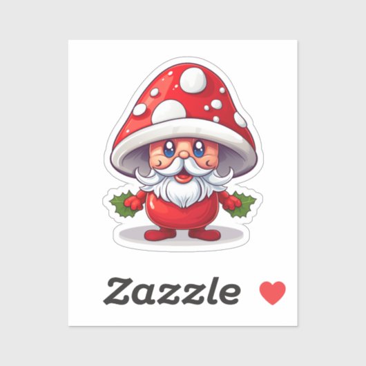 Santa Red Pet Mushroom Kerst sticker (Vel)