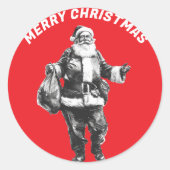  Santa Red Ronde Sticker (Voorkant)