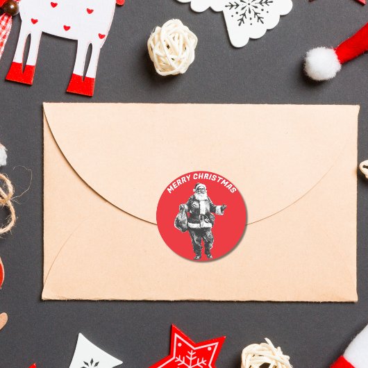  Santa Red Ronde Sticker