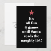 Santa Red Star Modern Tree Font Funny Quote Feestdagenkaart (Voorkant / Achterkant)
