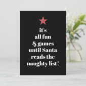 Santa Red Star Modern Tree Font Funny Quote Feestdagenkaart (Staand voorkant)