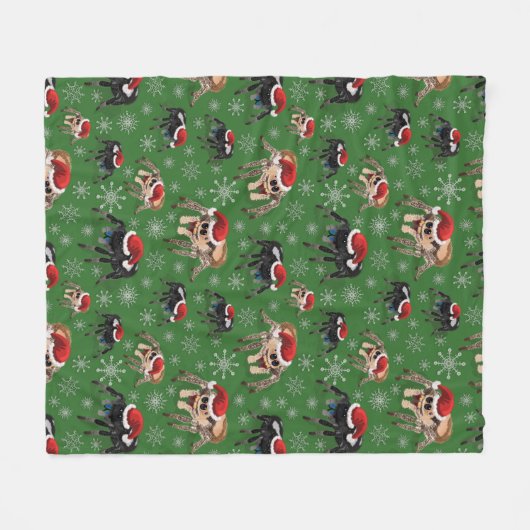 Santa Regal Jumping Spider Phidippus Regius green Fleece Deken (Voorkant (Horizontaal))