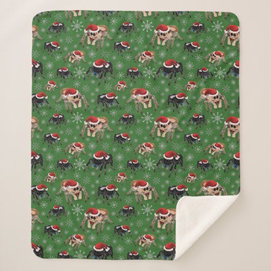 Santa Regal Jumping Spider Phidippus Regius green Sherpa Deken (Voorkant)