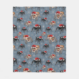 Santa Regal Jumping Spider Phidippus Regius op ijs Fleece Deken