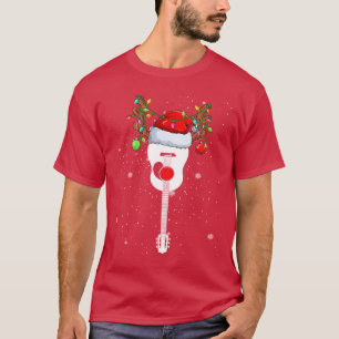 Santa Rein akoestische gitaarspeler gitarist Kerst T-shirt