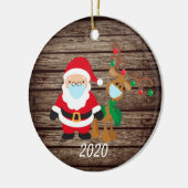 Santa Reindeer 2020 Face mask Covid Wood Keramisch Ornament (Links)