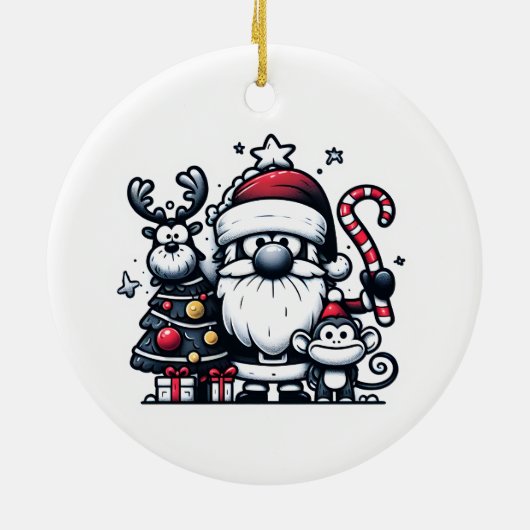 Santa, Reindeer, and a Christmas Monkey Ornament (Achterkant)