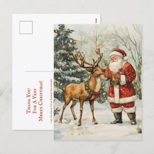 Santa Reindeer Bedankt voor het Briefkaart