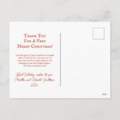 Santa Reindeer Bedankt voor het Briefkaart (Achterkant)