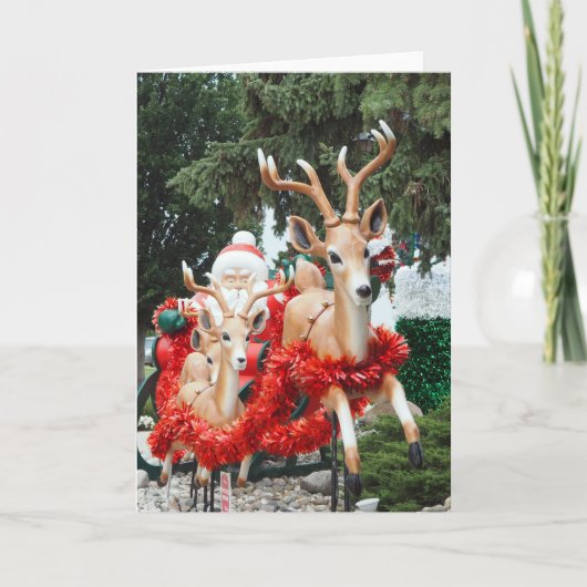 Santa & Reindeer Blank Kaart (Voorkant)