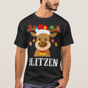 Santa Reindeer Blitzen Xmas Group Costume T-shirt