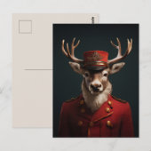 Santa Reindeer Briefkaart (Voorkant / Achterkant)