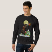 Santa Reindeer Chicken Ugly Sweater Farmer Christm (Voorkant volledig)