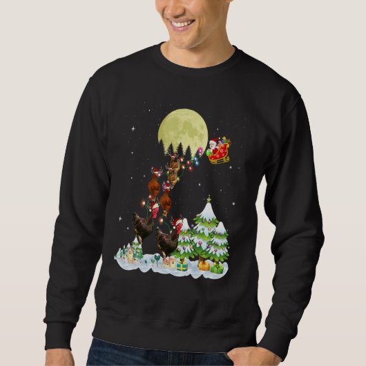 Santa Reindeer Chicken Ugly Sweater Farmer Christm (Voorkant)