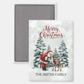 Santa & Reindeer Christmas Magnet (Voorkant / Achterkant)