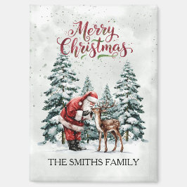 Santa & Reindeer Christmas Magnet