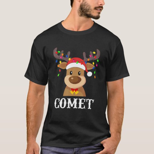 Santa Reindeer Comet Xmas Group Costume T-shirt (Voorkant)