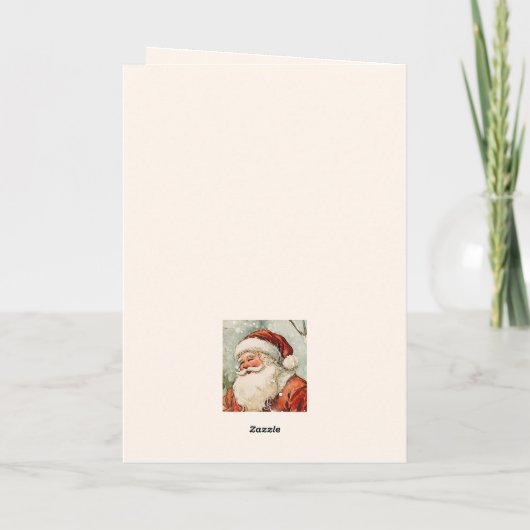 Santa Reindeer  Dank u kerst Kaart (Achterkant)