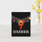 Santa Reindeer Dasher Xmas Group Costume T Shirt  Kaart (Gele Bloem)
