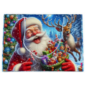 Santa Reindeer Deel een grap Voeg de naam van het  Groot Cadeauzakje (Voorkant)