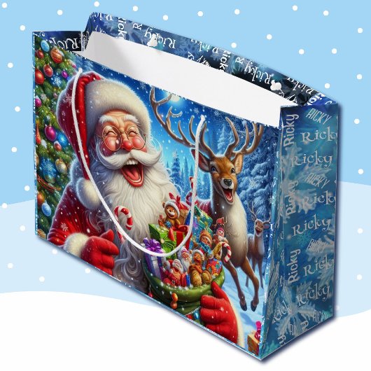 Santa Reindeer Deel een grap Voeg de naam van het  Groot Cadeauzakje