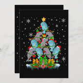Santa Reindeer Elf beheert kerstboomverlichting Kaart (Voorkant / Achterkant)