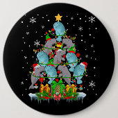 Santa Reindeer Elf beheert kerstboomverlichting Ronde Button 6,0 Cm (Voorkant)