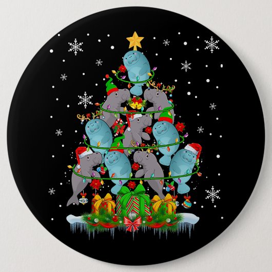 Santa Reindeer Elf beheert kerstboomverlichting Ronde Button 6,0 Cm (Voorkant)