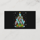 Santa Reindeer Elf beheert kerstboomverlichting Visitekaartje (Achterkant)