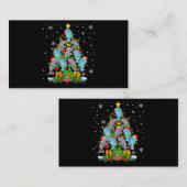 Santa Reindeer Elf beheert kerstboomverlichting Visitekaartje (Voorkant / Achterkant)