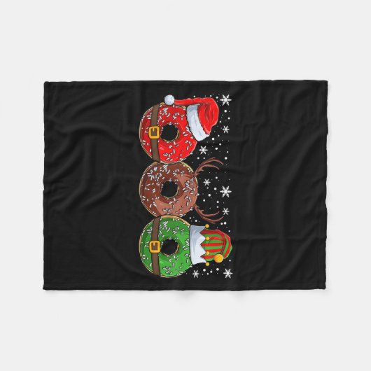 Santa Reindeer Elf Donut Doughnut Christmas Womens Fleece Deken (Voorkant (Horizontaal))