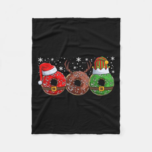 Santa Reindeer Elf Donut Doughnut Christmas Womens Fleece Deken (Voorkant)