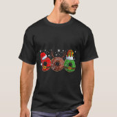 Santa Reindeer Elf Donut Doughnut Christmas Womens T-shirt (Voorkant)