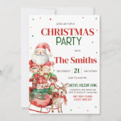 Santa Reindeer Elf Kinder Kerstfeest Kaart (Voorkant)