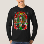 Santa Reindeer Elf Labrador Retrievers In Xmas Soc T-shirt (Voorkant)