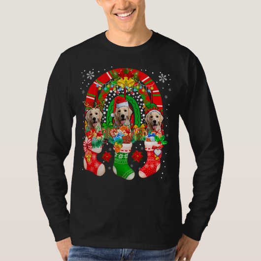 Santa Reindeer Elf Labrador Retrievers In Xmas Soc T-shirt (Voorkant)