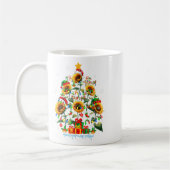 Santa Reindeer Elf Sunflowers As Xmas Tree Flowers Koffiemok (Links)