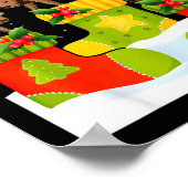 Santa Reindeer Elf Wildebeest In Christmas Socks U Poster (Hoek)