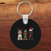 Santa Reindeer Er Spaniel Christmas Er Lover Pajam Sleutelhanger (Voorkant)