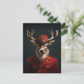 Santa Reindeer Feestdagenkaart (Staand voorkant)