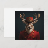 Santa Reindeer Feestdagenkaart (Voorkant / Achterkant)